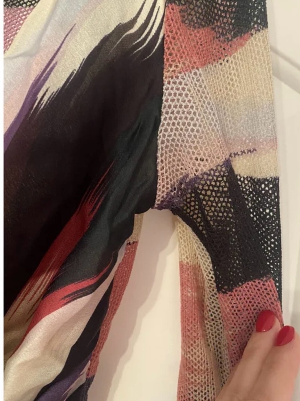 Missoni Women's Multicolor Draped V-Neck Long Sleeve Top Sz. 6 - Picture 10 of 10